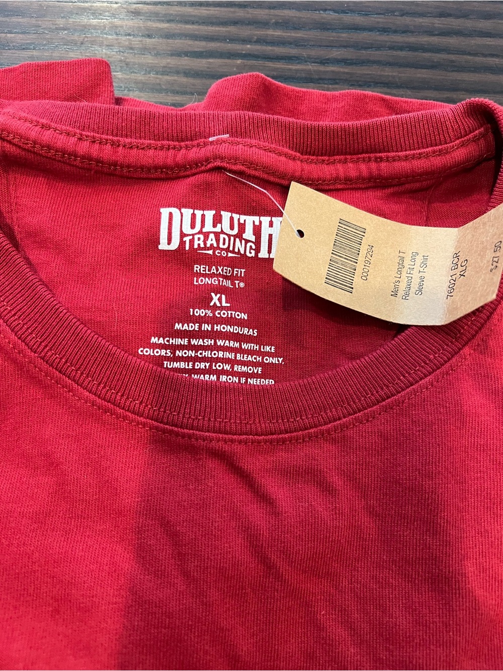 Duluth Trading Co Red Men's Long Sleeve Relaxed Fit Tee XL